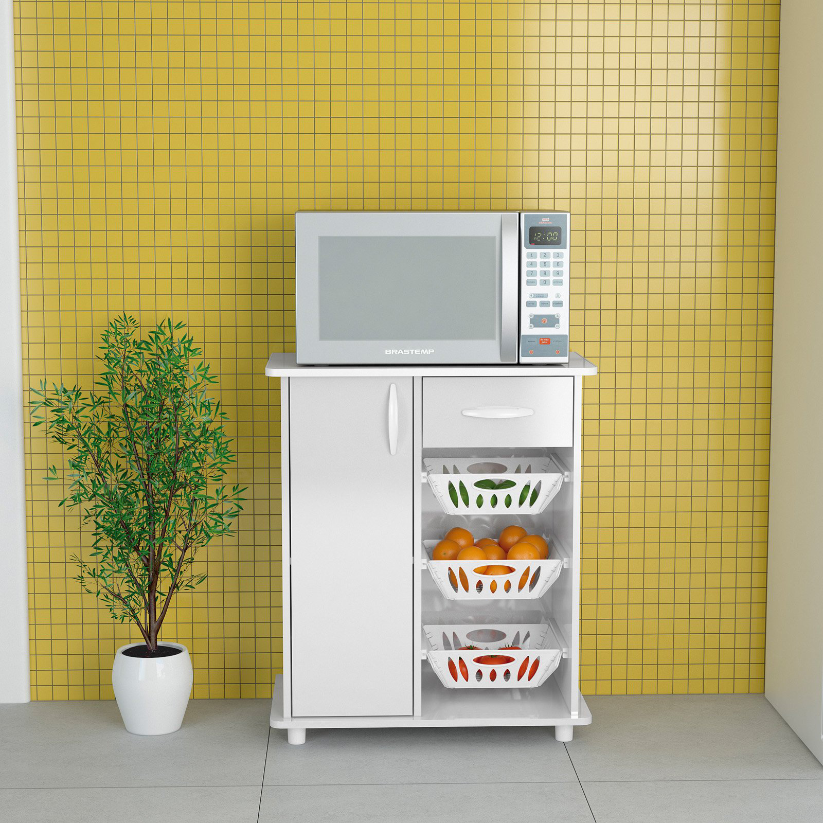 Ebern Designs Compact Kitchen Storage Cabinet
